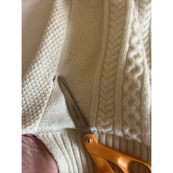 Vero Moda Cable Knit Fisherman Sweater Vest Large Cream Preppy Boho Academia - Picture 7 of 9